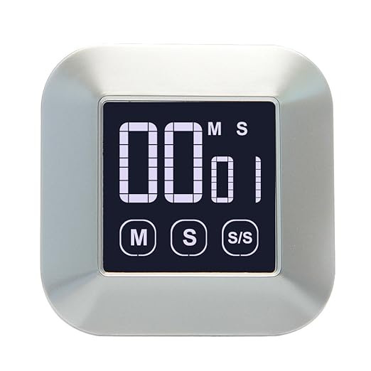 JTDEAL Temporizador Digital de Cocina Magnético, LED de Alerta de Alarma de Temporizador de Cuenta Atrás con Pantalla Grande LCD Pantalla Táctil y Soporte Plegable, para Cocinar, Deportes, Descanso, Estudio y Competiciones