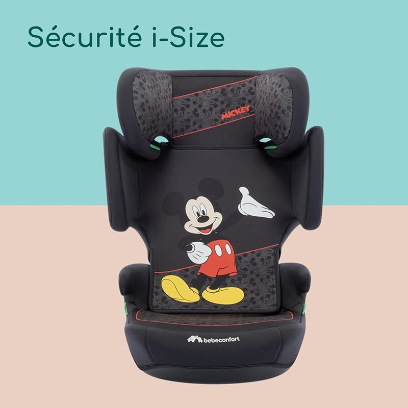 Disney Road Safe i-Size, Rehausseur Voiture Enfant, 3,5-12 ans (100-150 cm), Siège Auto Mickey, Installation Avec la Ceinture de Sécurité, 14 Positions D'appuie-tête, Authentic Mickey