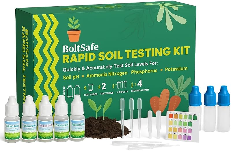 BoltSafe V2 2025 Soil Test Kit - pH, N, P, K Analysis for Gardens