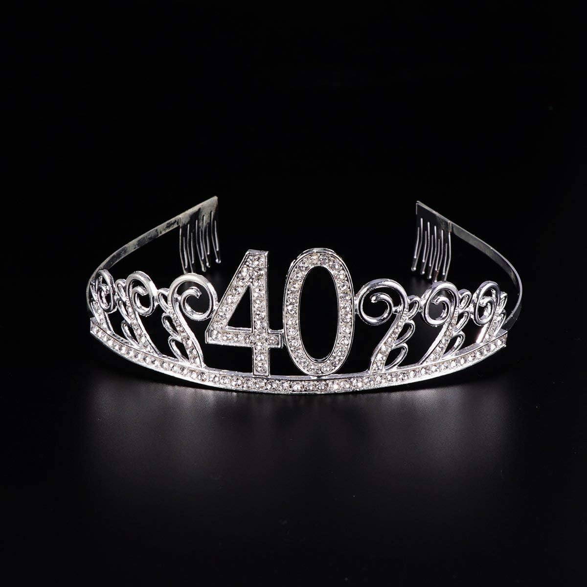 byou Tiara Set including Satin Sash - Silver, Jewelry for Women's 40th Birthday Party - Image 5