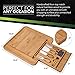 Cheese Board and Knife Set - Premium Quality Bamboo Charcuterie Platter for Slicing Cheese, Meat, Fruits, Vegetables - Hidden Drawer with 4 Stainless Steel Cutting and Serving Utensils - by Weegee