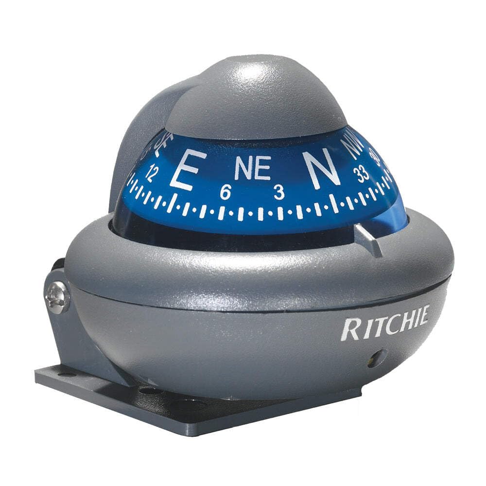 Ritchie NAVIGATION X-10-A Blue Dial Auto Bracket Compass (3003.2027), Gray, 2-inch Dial