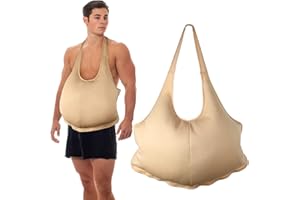 SATINIOR Santa Claus Suit Men's Unisex Padded Belly Stuffer Santa Belly Costume for Christmas Halloween Cosplay