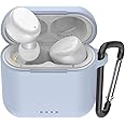 TOZO T6 Protective Silicone Case Shockproof Soft Skin Cover for TOZO T6 Earbuds with Front LED Visible and Keychain Sky Blue