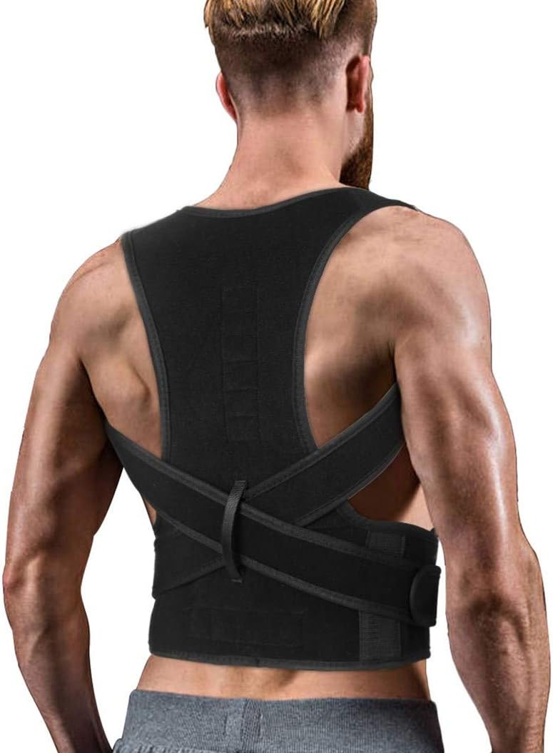 Back Brace Posture Corrector for Women Men - Back Lumbar Adjustable Support Shoulder Posture Support for Improve Posture Provide and Back Pain Relief - for Lower and Upper Back Pain XL(37''-42''）