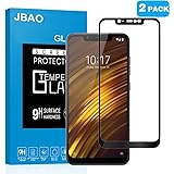 [2-Pack]Jbao Direct Xiaomi Pocophone F1 Screen Protector, 9H Hardness [Scratch Resistant][Anti-Fingerprint] [Bubble Free][Ultra Thin][Full Screen Coverage]Tempered Glass for Xiaomi Pocophone F1(Black)