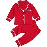 Kids Baby Girl Boy Satin Pajamas Set Button Down Sleep Shirt Top+Long Pants Bottoms Sleepwear Loungewear Clothes