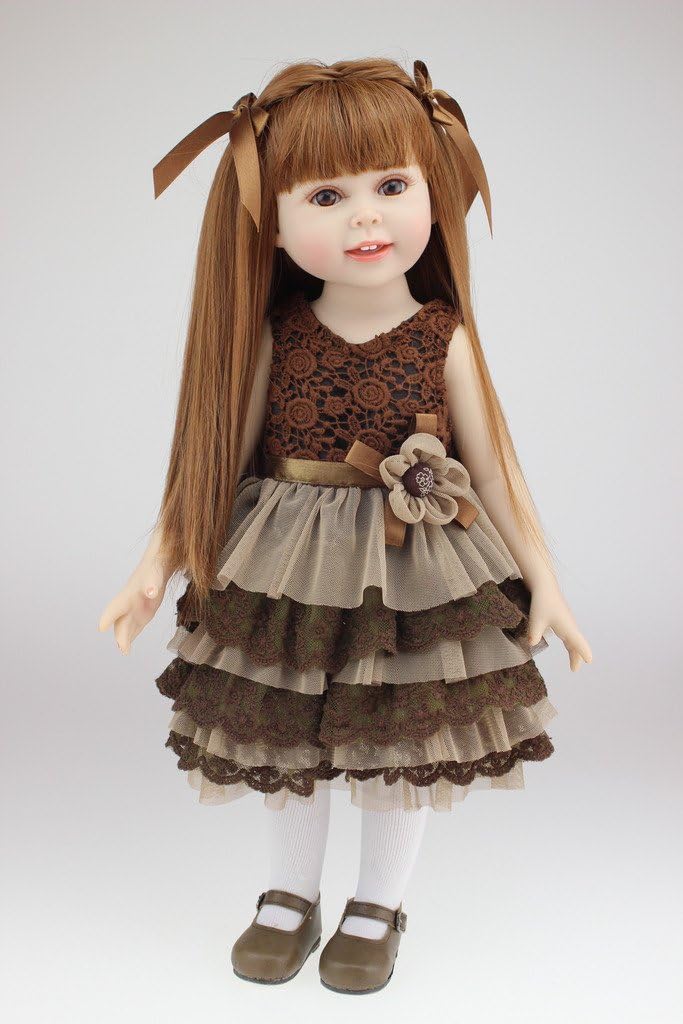 Prezzo Nicery Reborn Baby Lovely Ragazza Giocattolo Reborn Bambola Molle di Alta Vinile da 18 Pollici 45 Centimetri Realistica Mobile Sorriso Principessa Vestito Marrone Reborn Doll A3IT Offerte