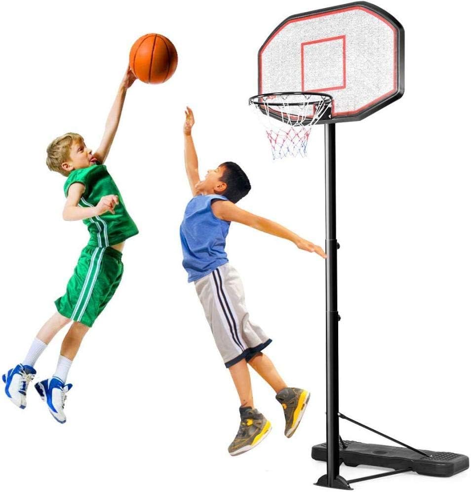 HengYue 200-305cm Basketball Stand, Pro Freestanding Basketball Set, Fully Adjustable Portable Hoop Net Backboard System