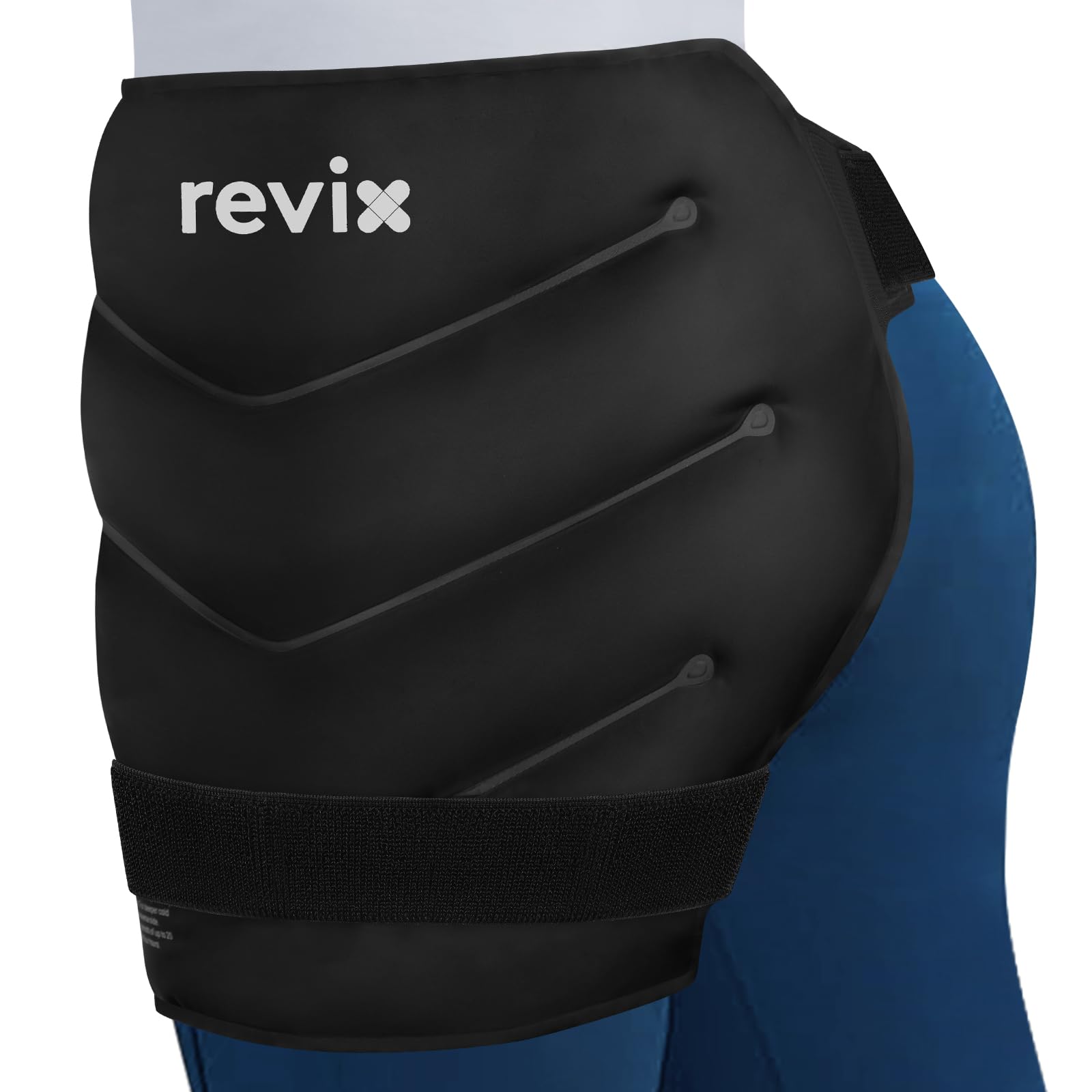 Photo 1 of REVIX Extra Large Hip Ice Pack Wrap After Surgery, Reusable Gel Cold Pack for Hip Replacement Recovery, Sciatic Nerve, Cold Therapy Hip Flexor Compression Wrap, Black