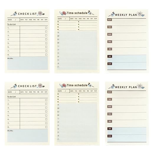 MyLifeUNIT to Do List Sticky Notes, Weekly Daily Planner Sticky Pad Set