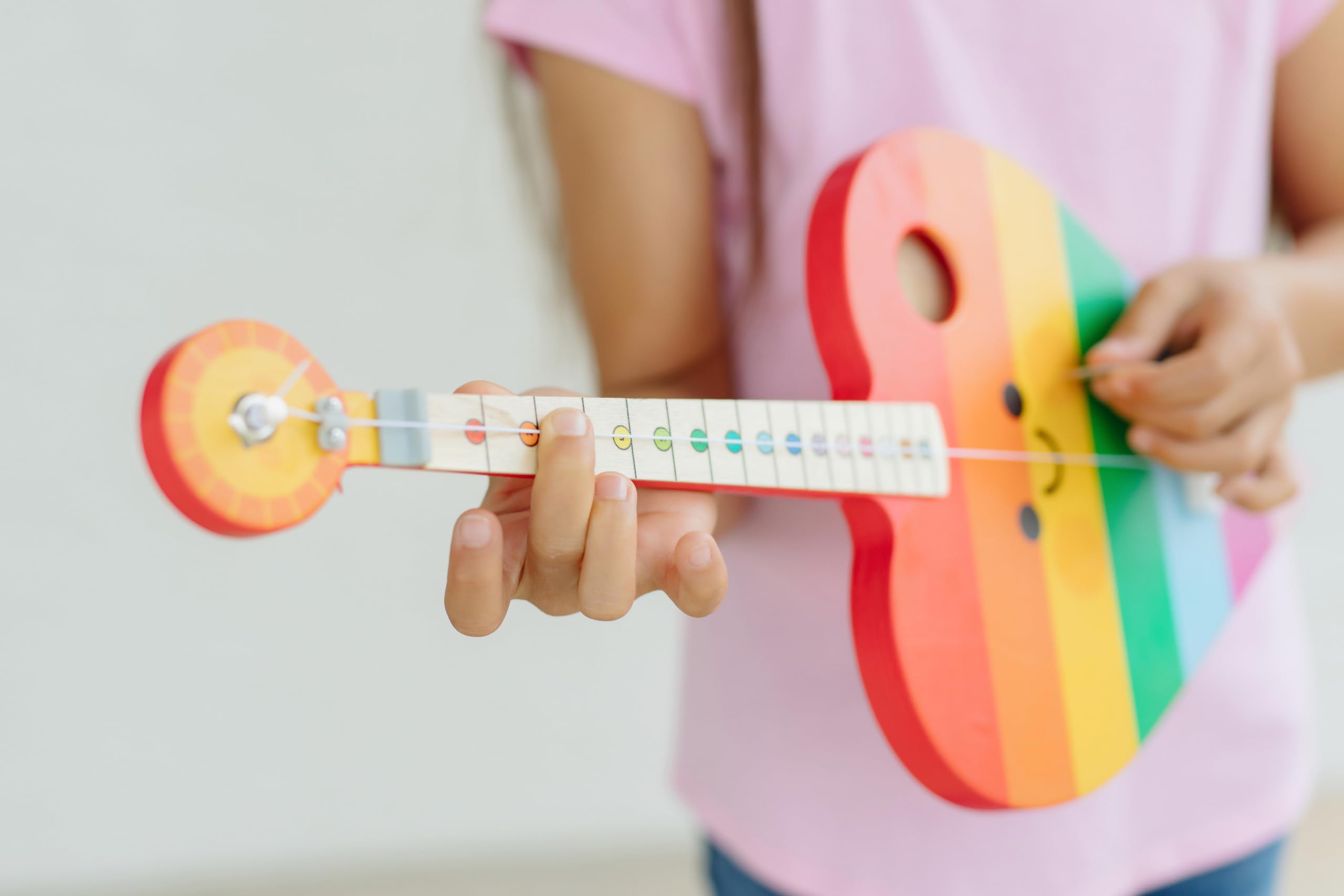 TinkerTar - Rainbow Heart - The Easiest Way to Start and Learn Guitar - Premium Wood Construction - 1 Stringed Toy Instrument for Kids Perfect Intro to Music for Ages 3 and up - from Buffalo Games
