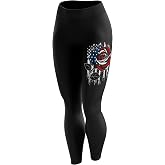 Tactical Pro Supply American Flag Leggings for Women, Workout High Waist Yoga Pants for Ladies