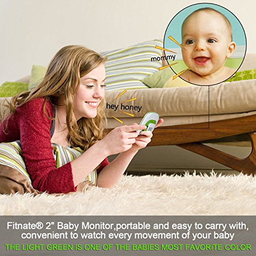 FITNATE Portable Video Baby Monitor with LCD Display, Digital Camera, Infrared Night Vision, Two Way Talk Back, Temperature Monitoring, Lullabies, Long Range and High Capacity Battery,Green