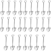 25 Pack Shovel Shape Demitasse Espresso Spoons, Stainless Steel Coffee Ice Cream Dessert Spoons for Home and Party