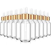 Eye Dropper bottle, Hoa Kinh 24 Pack 2 Oz 60ml Clear Glass Bottles, with Glass Eye Droppers for Essential Oils