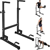 MIIUDGIG Adjustable Height Dip Bar Station, Multi-function Dip Station Pull Up Bar Full Body Strength Training Workout Fitness Equipment for Tricep Dips, Heavy Duty Dip Station for Home Gym