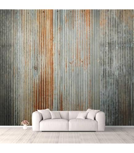 Illustration of Corrugated Metal Industrial Chic Wall Hanging Blankets