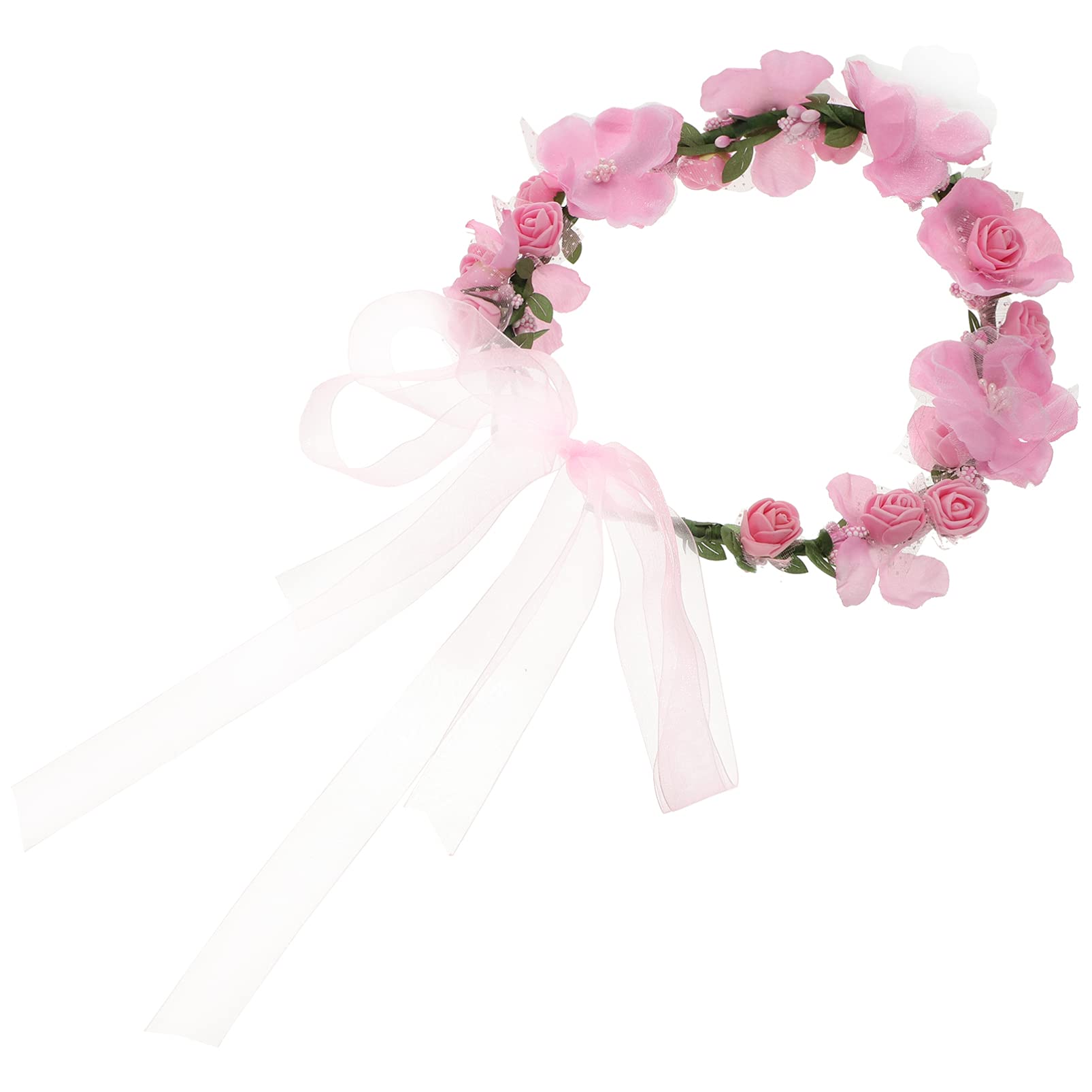 Uonlytech Womens Headbands 1pcs Bridal Garland Headband Adjustable Bridal Floral Wreath Beach Holiday Wreath Floral Headbands for Women Summer Accessories