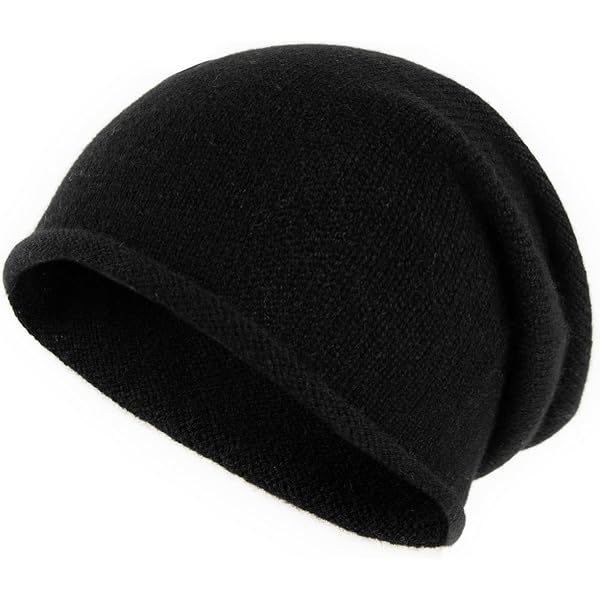 100% Pure Cashmere Beanie for Women and Men, Cuffed Warm Hat with