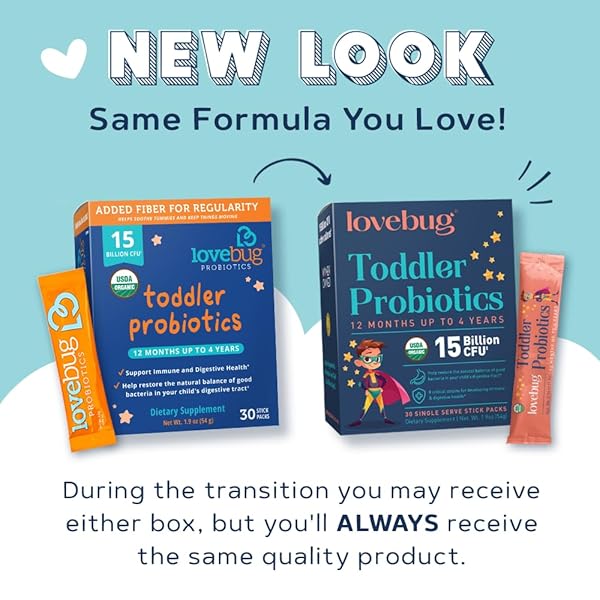 LOVEBUG AWARD WINNING PROBIOTICS | CONSTIPATION & STOMACH DISCOMFORT | SOFTER BOWEL MOVEMENTS | EASY-TO-TAKE POWDER | AGES 12 MONTHS TO 4 YEARS | 30 PACKETS