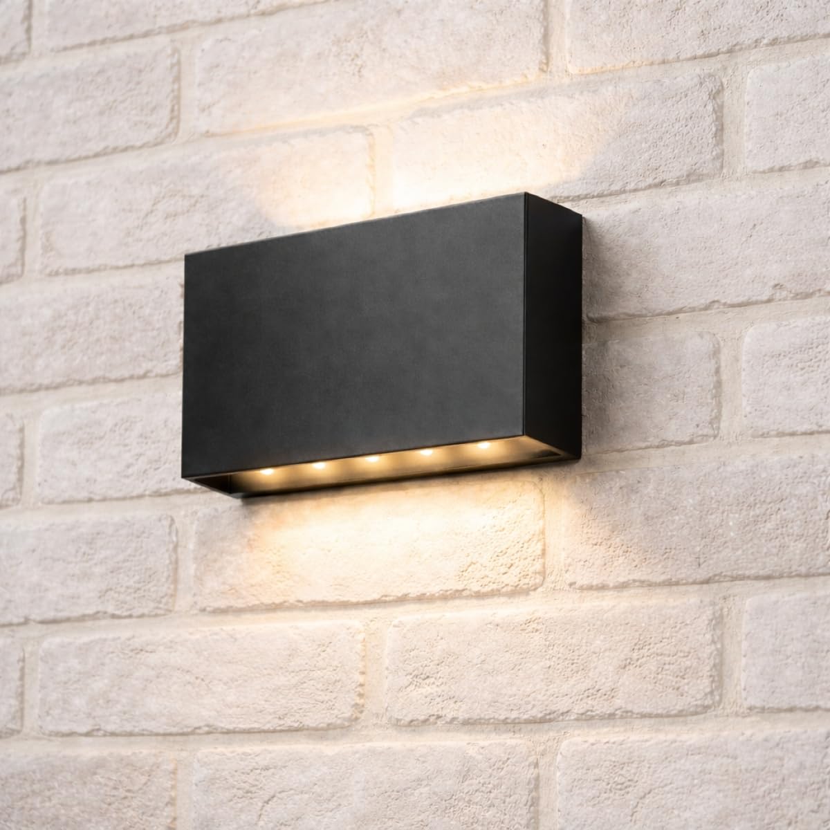 CGC Lighting Black Outdoor Outside Exterior Wall Light Built in 4000k LED's, Uplight & Downlight (Black Small)