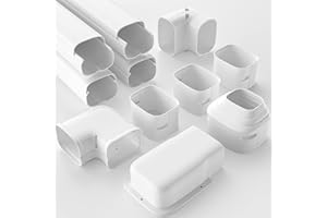 Toutgood Mini Split Line Set Cover Kit 4'' 14Ft for Ductless Air Conditioners and Heat Pumps, Central AC Decorative Upgraded UV-Proof Strong&Durable PP Pipe