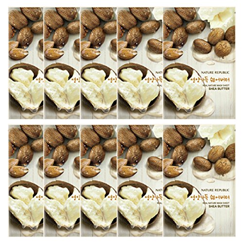 Nature Republic Real Nature Mask 10 Sheets for Skin Hydration (Shea Butter)