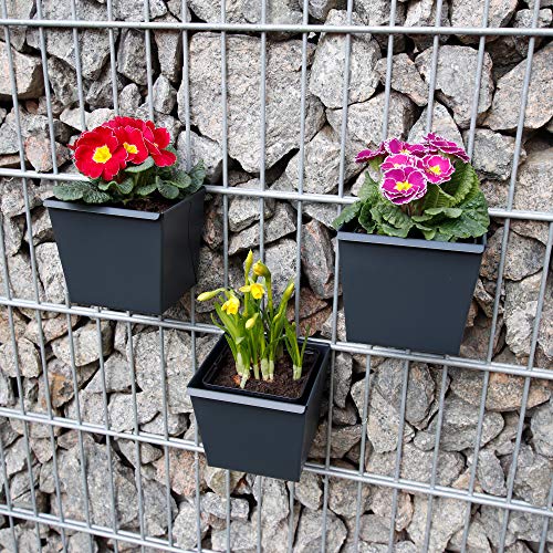 Gabioka flowerbox small (3, anthrazit bepulvert) Blumenkasten/Gewürzlinge/Gartendeko/Pflanzkasten für Gabionen und Zäune… – Bild 5