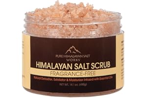 Pure Himalayan Salt Works Himalayan Salt Scrub, Natural Detoxifier, Exfoliator & Moisturizer, Body And Face Scrub, Fragrance-Free, 14.1 Oz