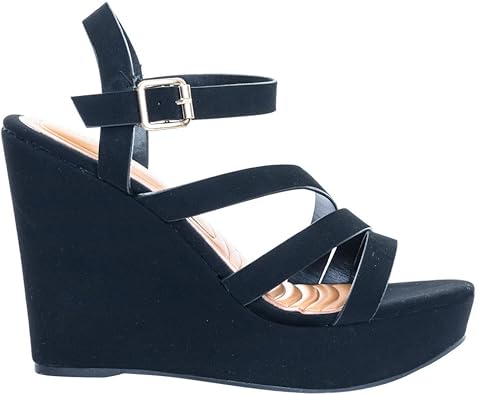 bamboo black platform sandals