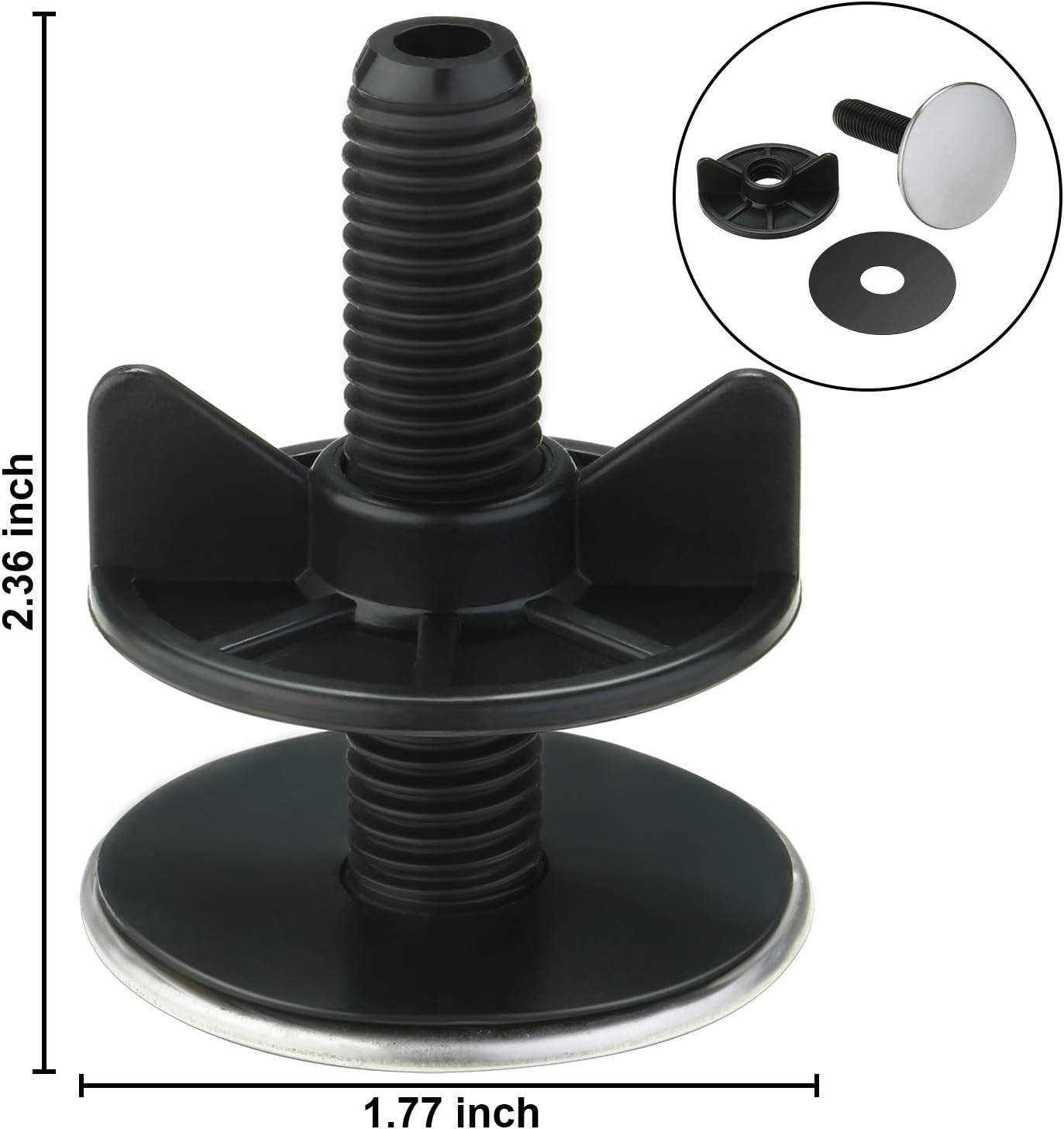 WILLBOND 4 Pieces Kitchen Sink Hole Cover Faucet Hole Cover Stainless Steel, Black - Image 3
