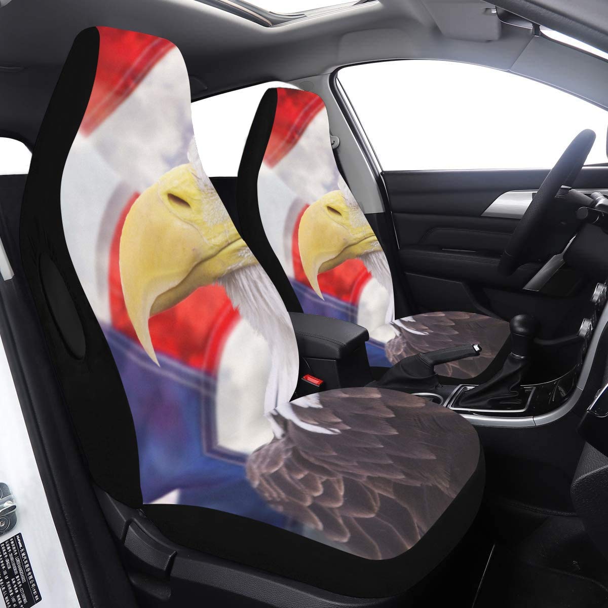 Seat Covers Kids USA Bald Eagle American Flag Small Car