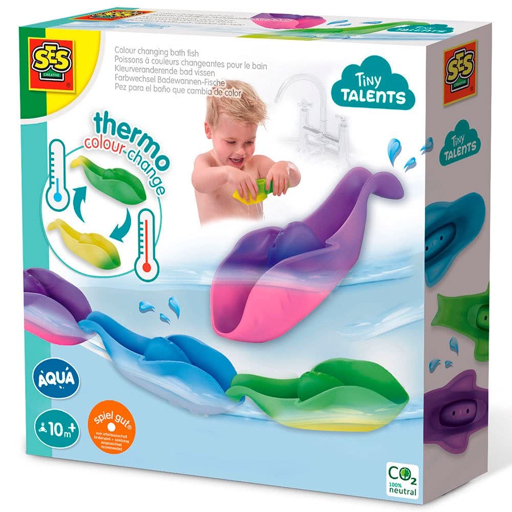 SES Creative Colour Changing Bath Fish Toys, Infant and Toddler Bath Toy Game for Sensory and Visual Development
