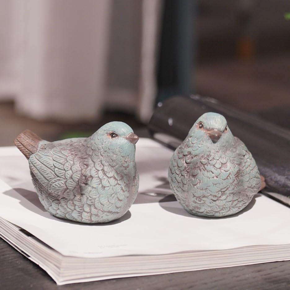 Photo 1 of Cynkeyee Bird Statues for Home Decor - Set of 2 Resin Bird Figurines Home Decor,Decorative Tabletop Accents, Small Bird Decor Perfect for Easter Decorations, Beautiful Animal Figurines