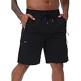 Satankud Men's Cargo Hiking Shorts 9" Lightweight Golf Shorts for Casual Work Travel Outdoor 5 Zipper Pockets