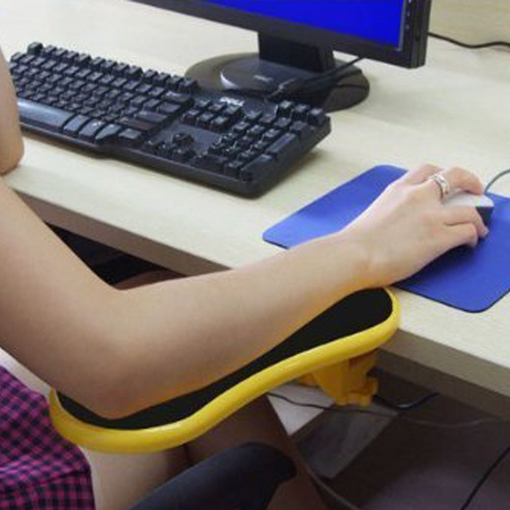 YANGHX Ergonomic, Adjustable Computer Desk Extender Arm Wrist Rest Support (Yellow)
