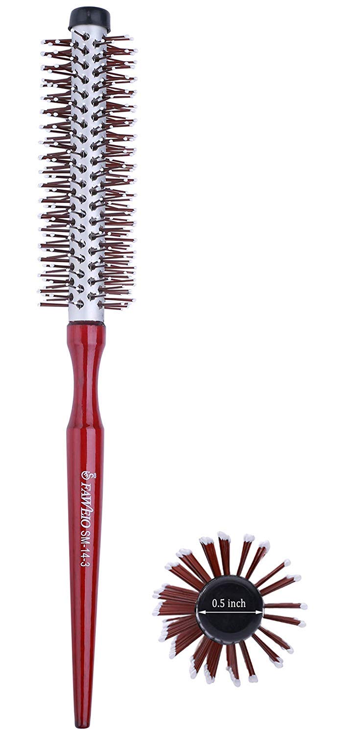 PERFEHAIR Small Round Brush for Blow Drying Short Hair, 1.3 Inch Mini Roller Hair Brush with Nylon Bristles for Volume, Styling, Curling & Curly, Wavy, Thick, or Thin Hair on Men & Women
