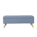 HomePop Modern Storage Bench, Blue Large