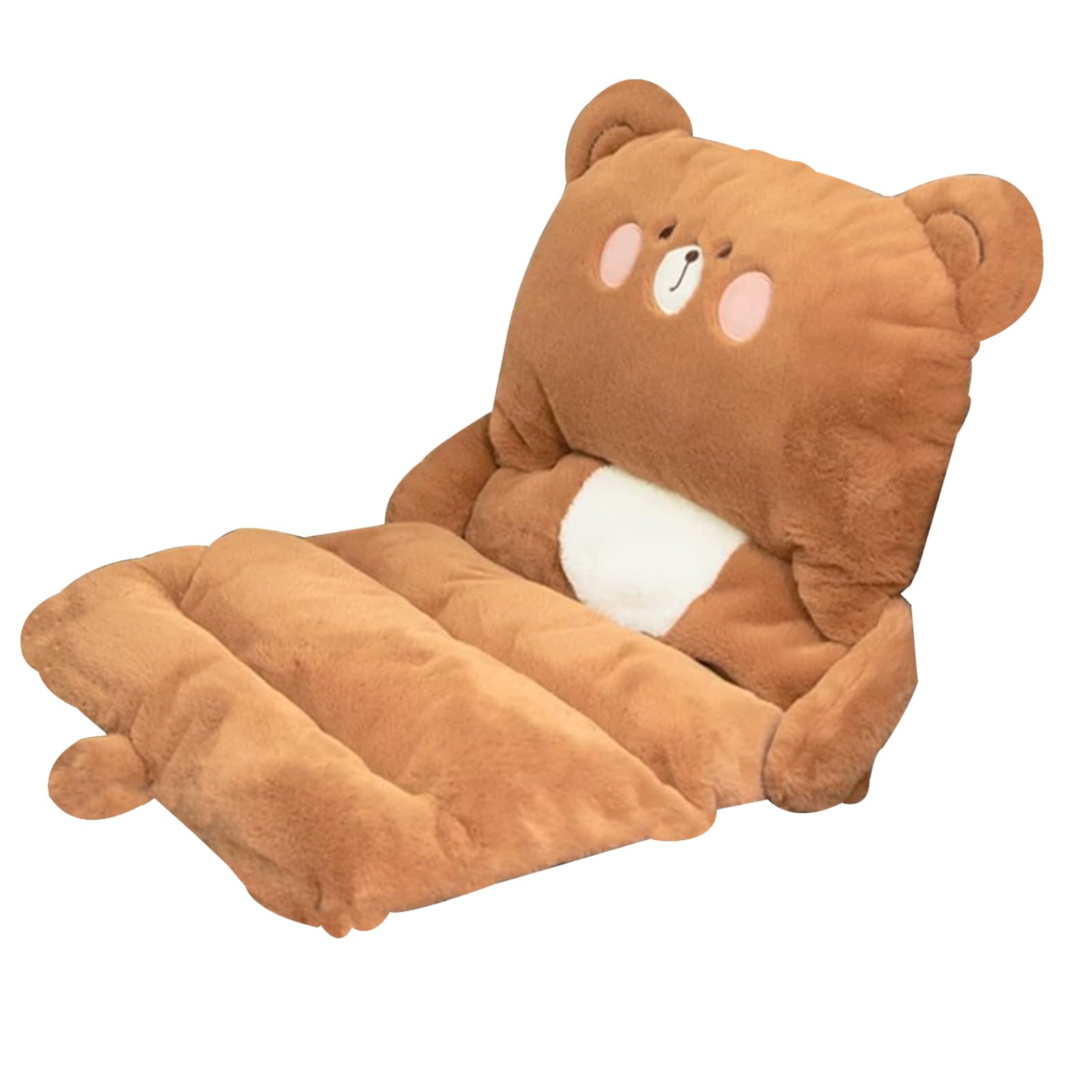 Plush Chair Cushions Cute Settee Cushions Cartoon Car Cushion Floor Chair with Back Support Garden Chair Cushions with Backs Back Cushion for Chair Cuddle Cushion for Office Car Wheelchair (bear)