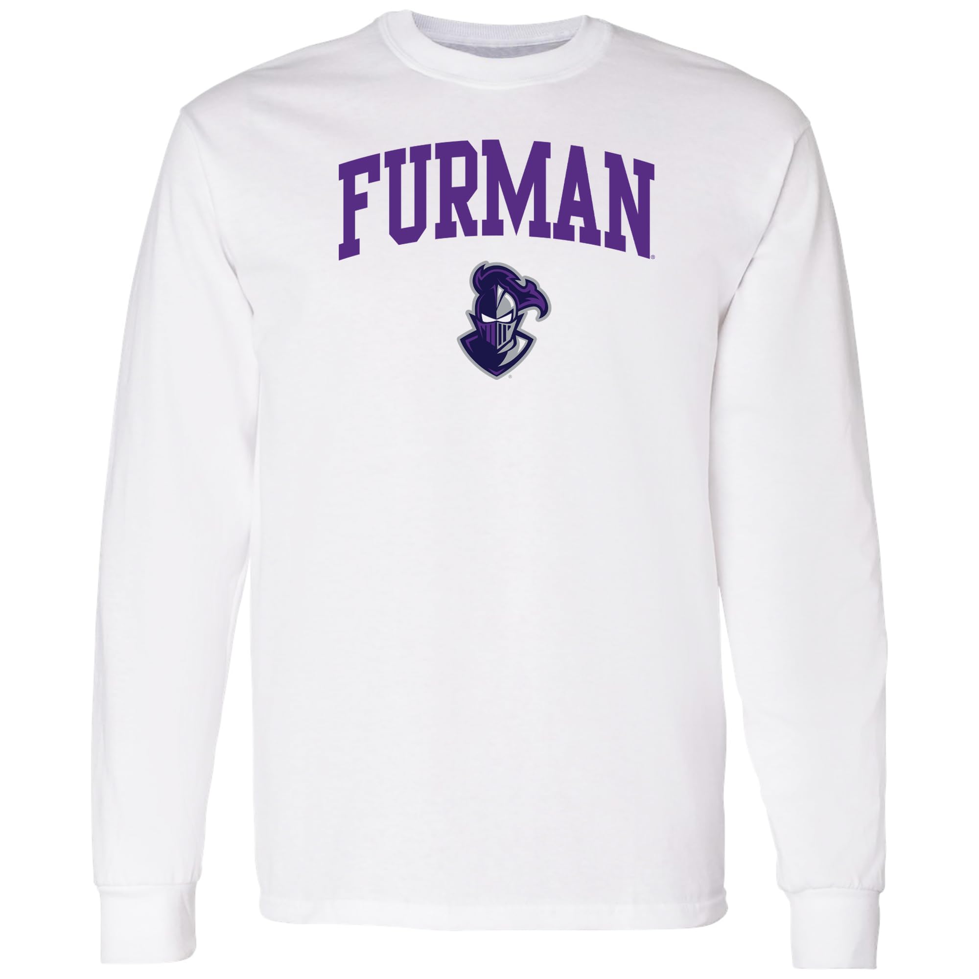 AL03 - Furman University Paladins Arch Logo Long Sleeve T Shirt - Large - White Image