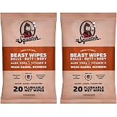 Dr. Squatch Flushable Adult Wipes for Men (20 Count, 2-Pack) | Beast Men Wipes Flushable, Soothing and Refreshing (Wood Barrel Bourbon)