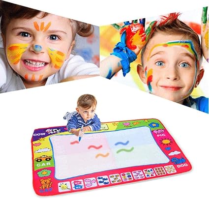 Amazon Com Queeyy Water Drawing Mat For Kids Multicolor Aqua Magic Water Painting Doodle Pad Educational Learning Mats Water Pen Writing Water Canvas Toys Gifts For Girls And Boys Arts Crafts Sewing