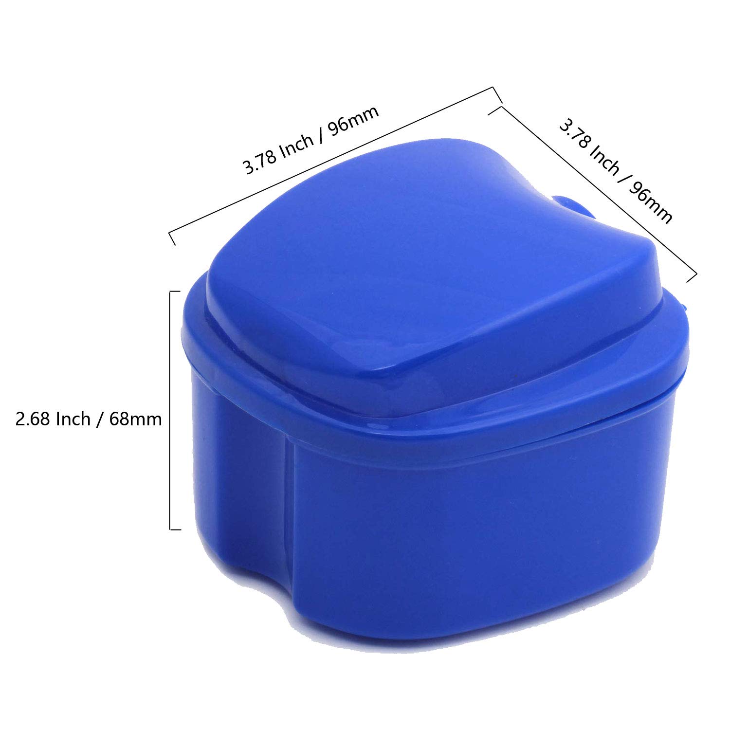 KISEER 2 Pack Denture Bath Case Cup Box Holder Storage Container with Denture Cleaner Brush Strainer Basket for Travel Cleaning (Light Blue and Blue) : Beauty