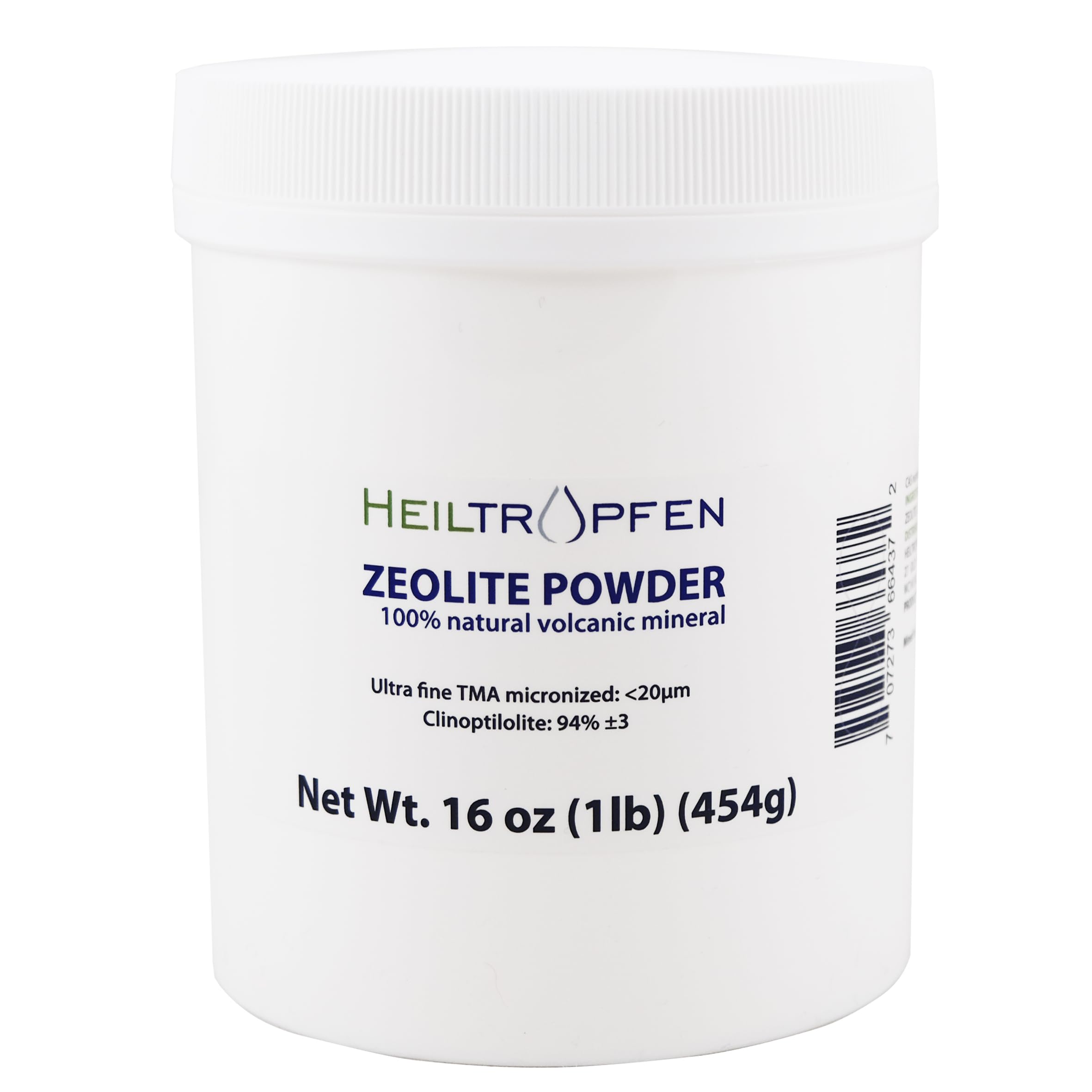 Zeolite Powder 1 Pound - 454 g | ULTRA FINE | less-than 20 µm | Clinoptilolite 94%+-3 | activated | Natural Mineral Dust | Heiltropfen®