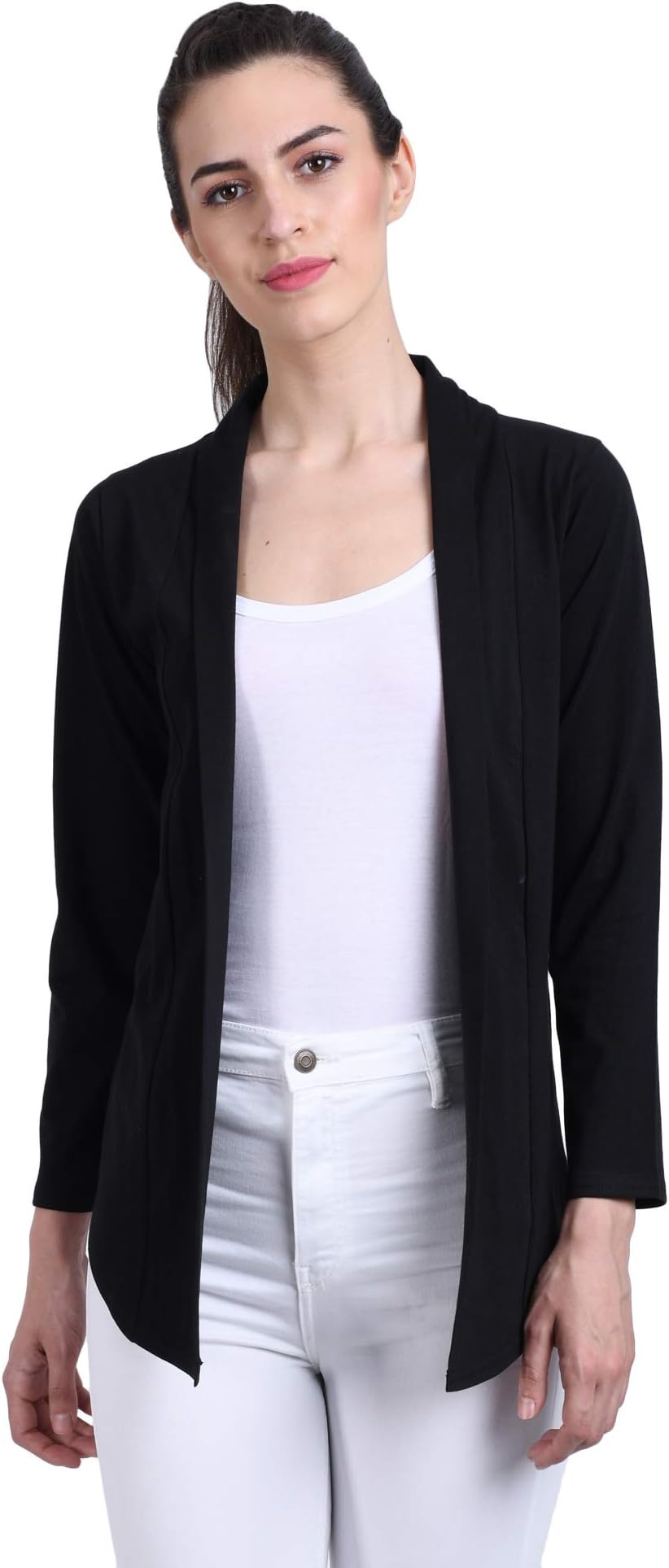 DIMPY GARMENTS BuyNewTrend Open Front Cotton Short Shrug for Women