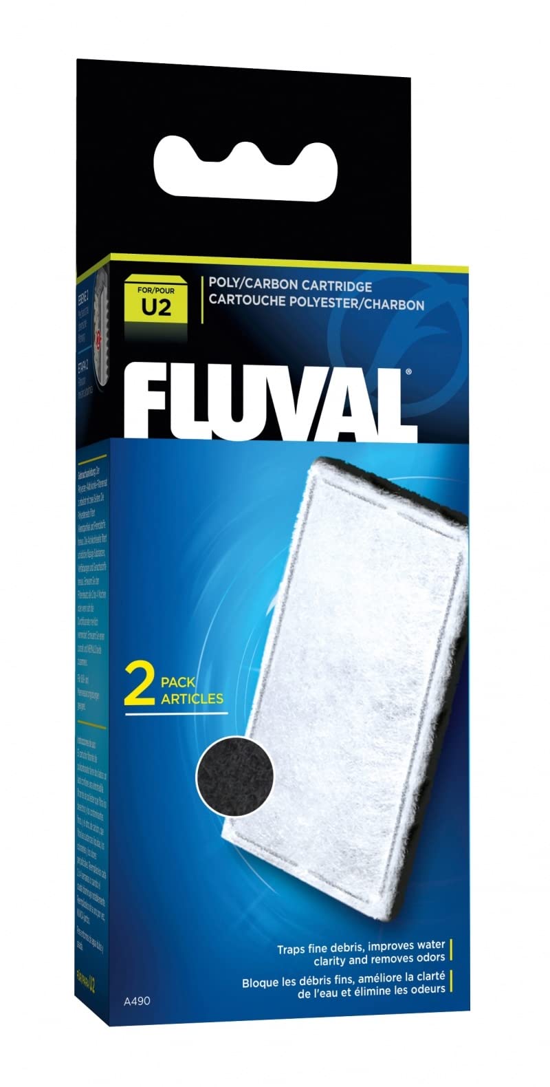 Photo 1 of Fluval U2 Poly-Carb Cartridge, Replacement Underwater Aquarium Filter Media, 2-Pack, A490