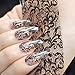 Pern Vines Pattern Nail Art Foil Sticker Glue Transfer Black Lace Nail Decal Roll in Clear Jar 1 meter NO GLUE 225