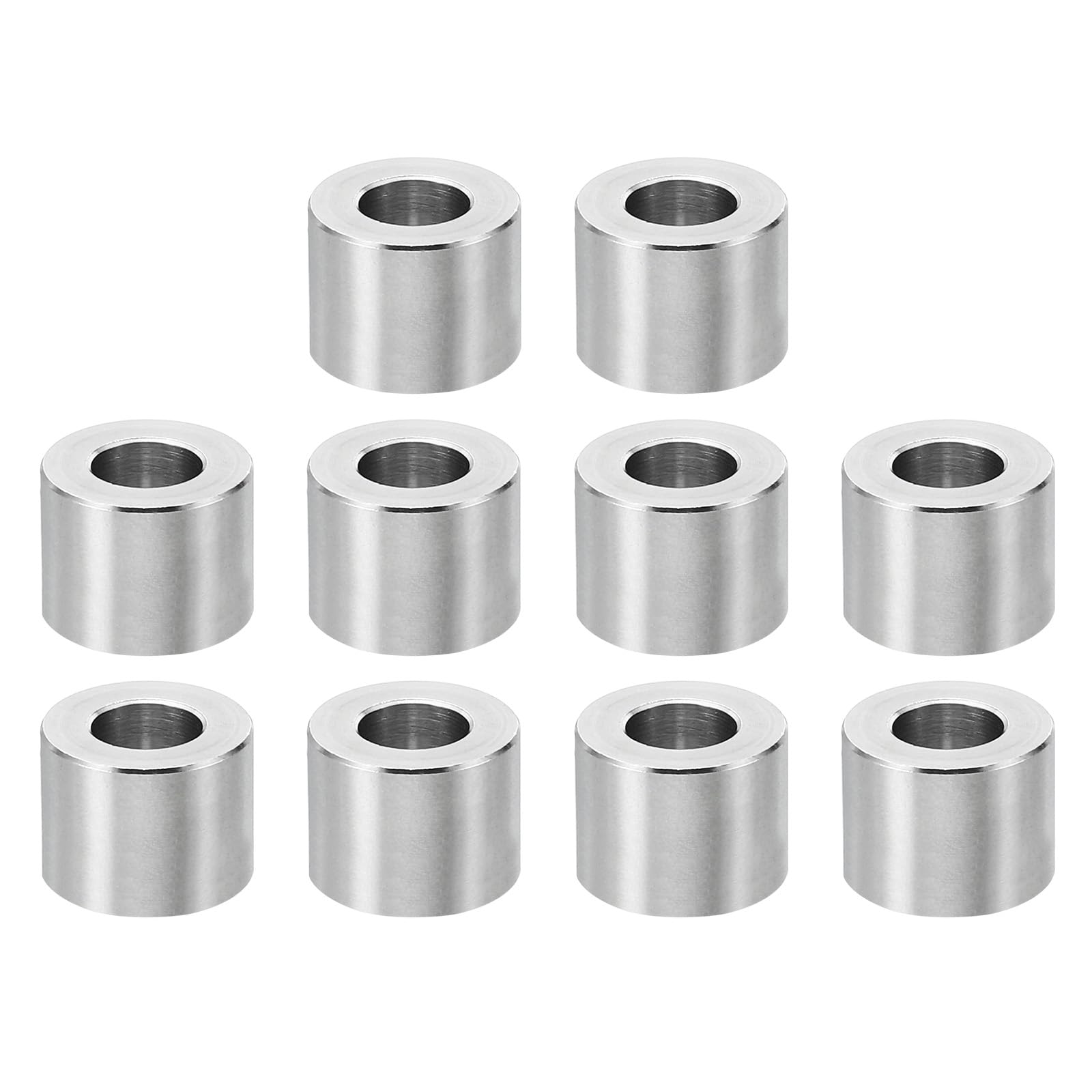 PATIKIL M6 Stainless Steel Spacers, 10 Pcs Metal Spacer Stainless Steel 6.2mm ID x 12mm OD x 10mm L Spacer Screw Standoff Round for 1/4" or M6 Screw Bolts