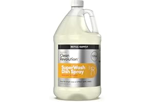Clean Revolution SuperWash Dish Soap Spray 128oz Refill Supply Container, Ready to Use Formula, Citrus Fragrance, 1 Pack